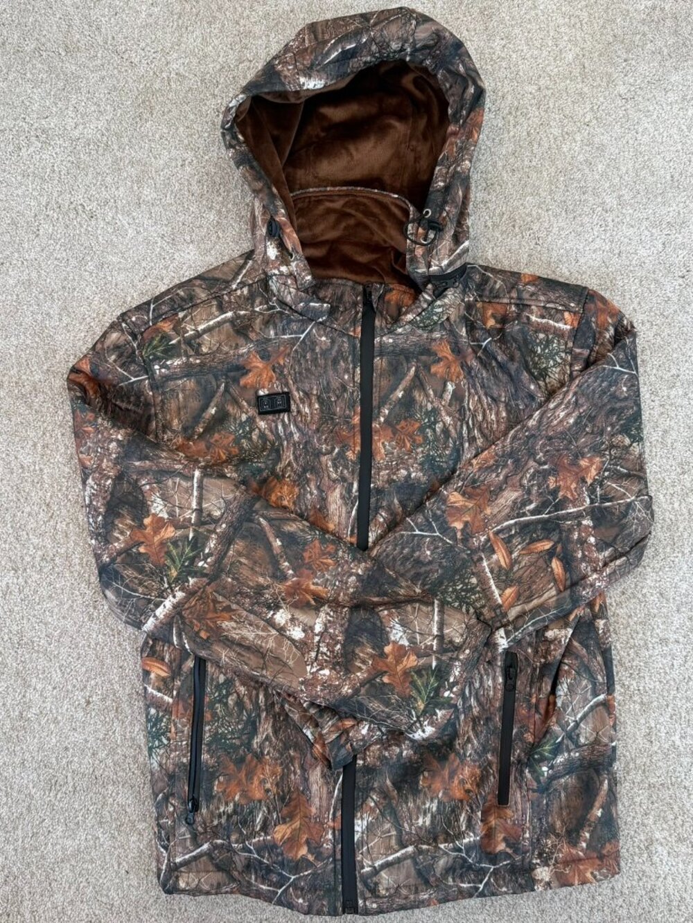 GVDV Heated Camo Hunting Jacket Mens M w/ Battery